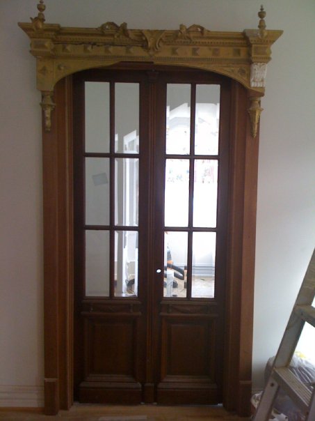 Antique Mahogany Master Bath Doors